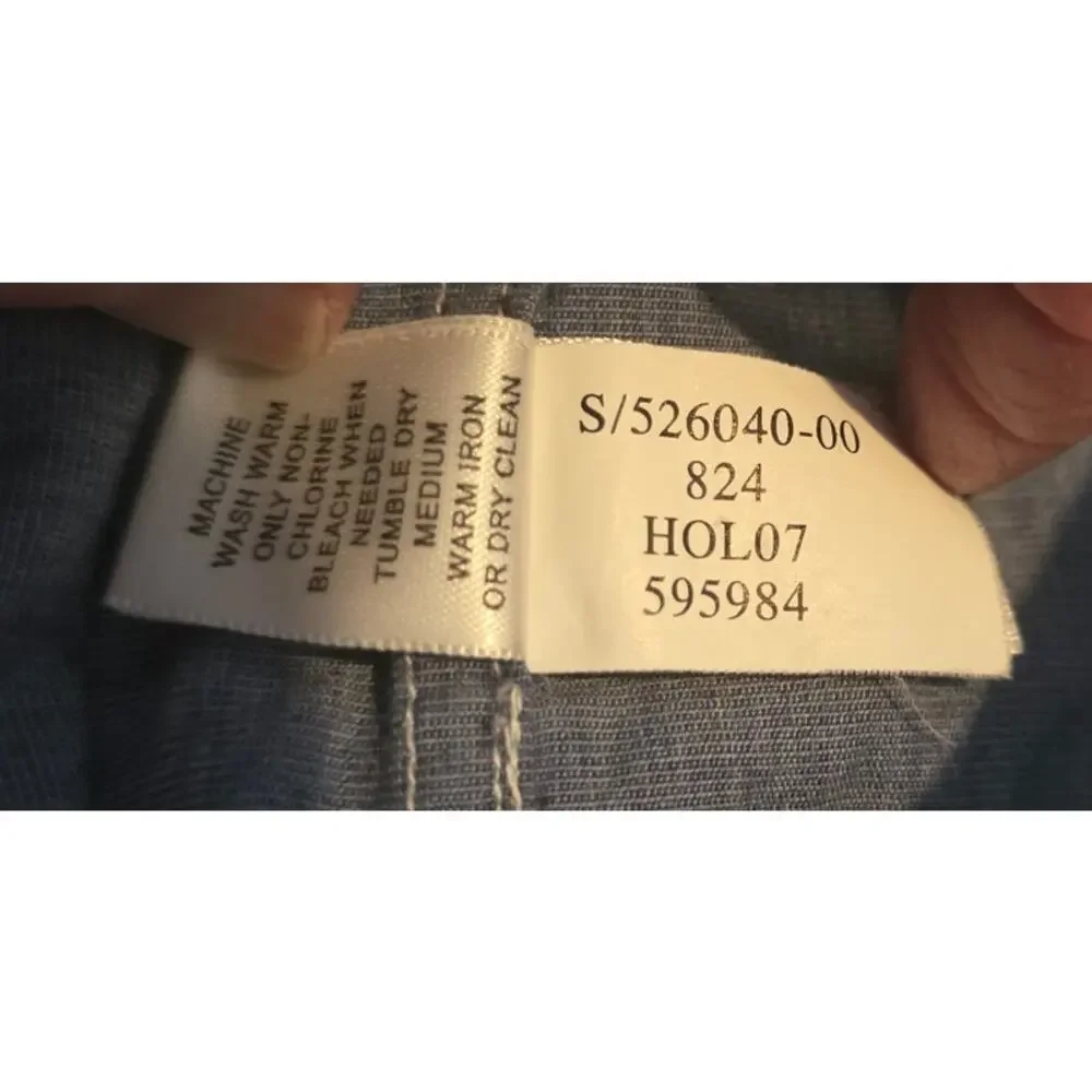 Banana Republic Button Up Shirt Men Sz L Slim‎ Fit Blue Long Sleeve Pockets